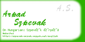 arpad szpevak business card